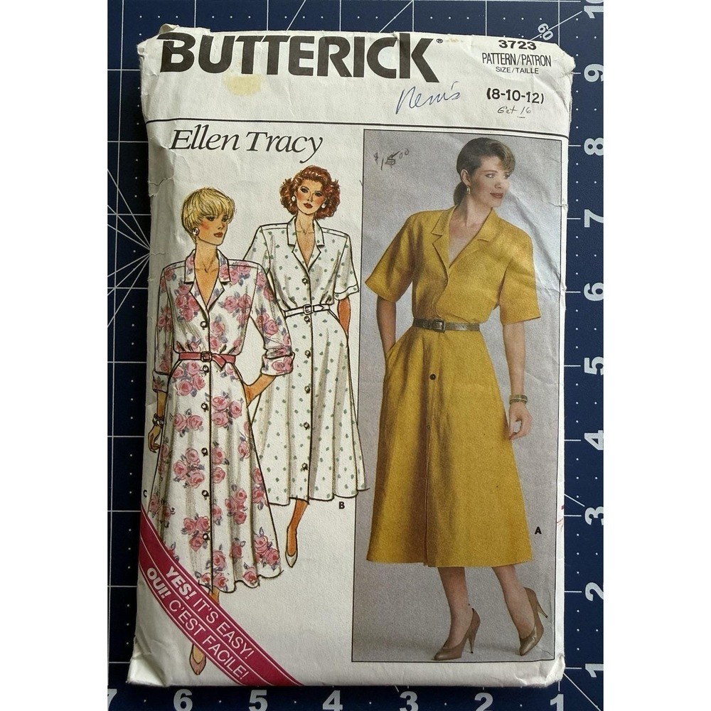 Butterick Ellen Tracy Pattern 3723 Misses' Dress Size 8 10 12‎ CUT Complete